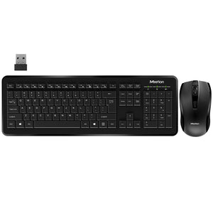 Meetion C4120 Little Wireless Keyboard + Mouse Combo English & Arabic - Black