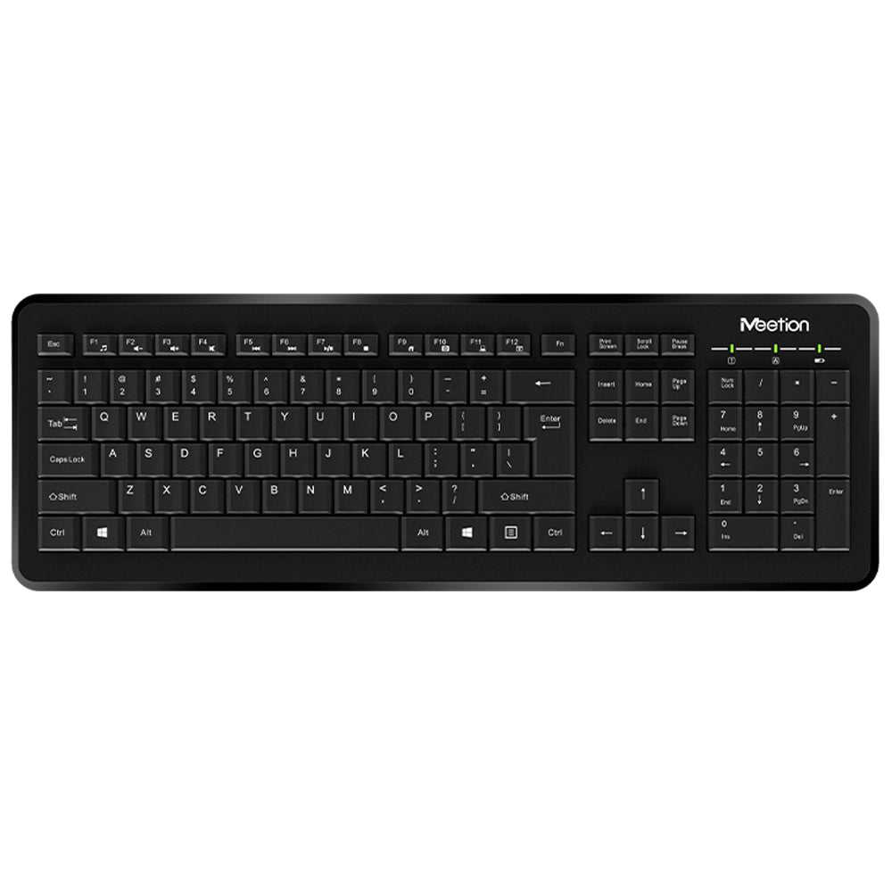 Meetion C4120 Little Wireless Keyboard + Mouse Combo English & Arabic - Black