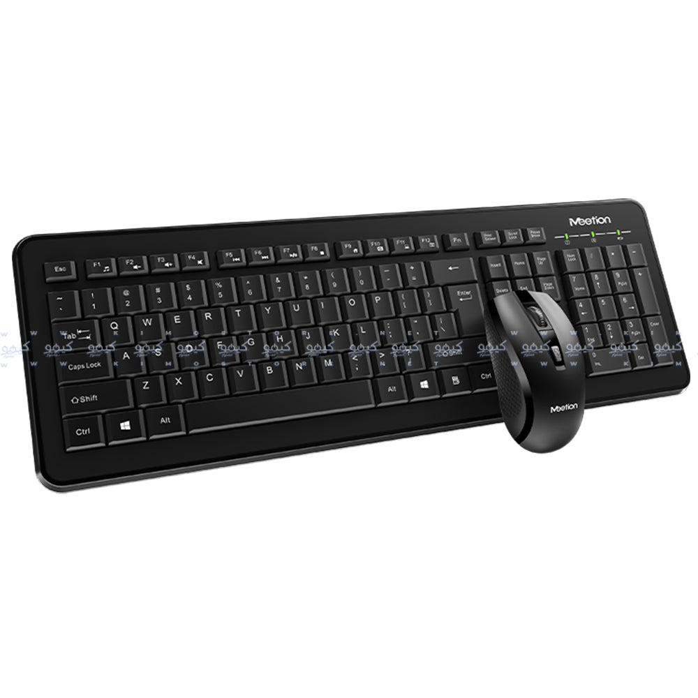 Meetion C4120 Little Wireless Keyboard + Mouse Combo English & Arabic - Black