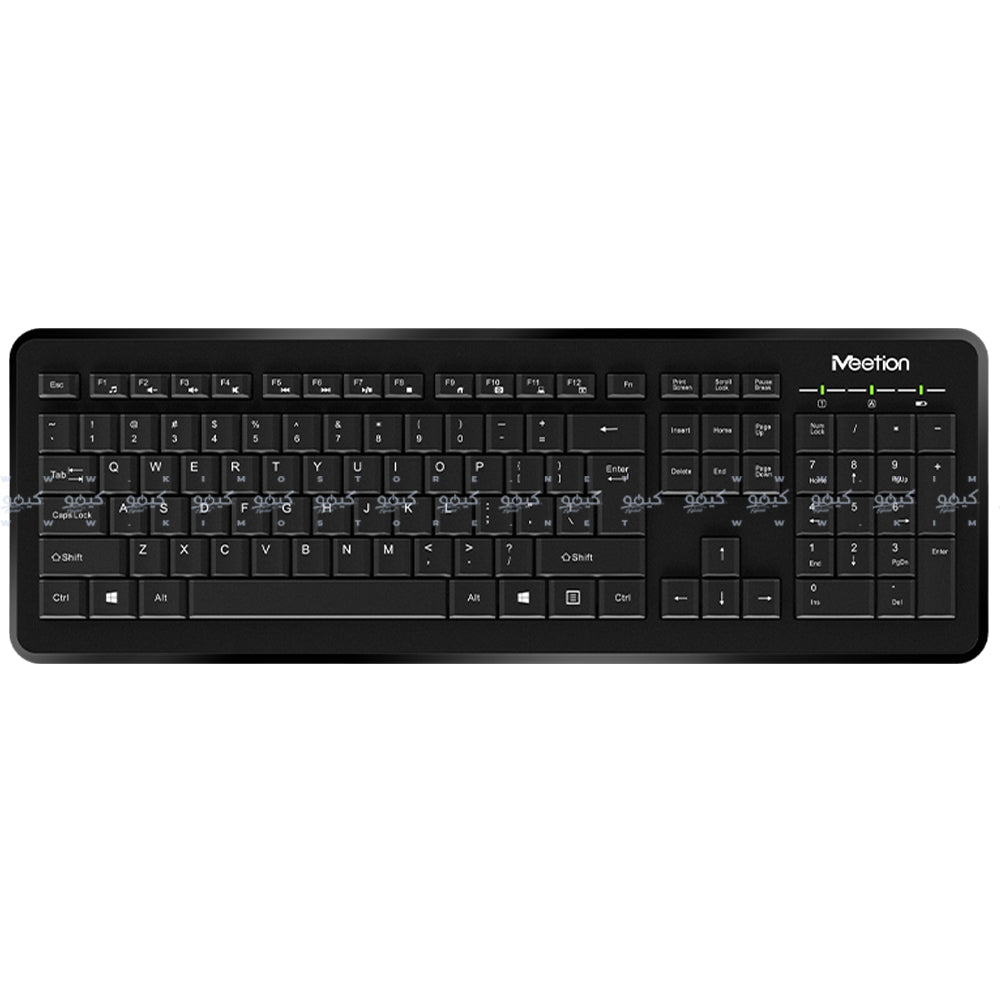 Meetion C4120 Little Wireless Keyboard + Mouse Combo English & Arabic - Black