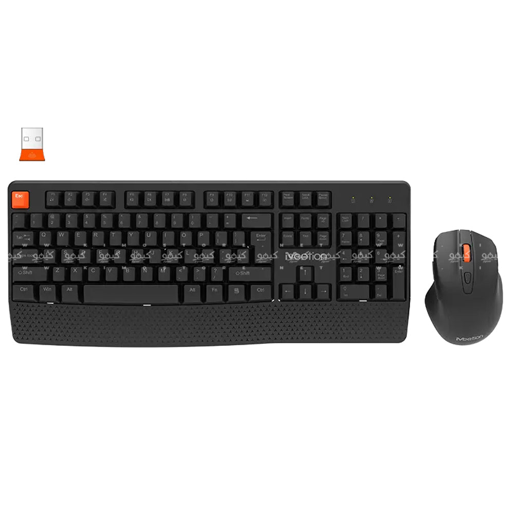 Meetion C4130 Wireless Keyboard + Mouse Combo English & Arabic - Black