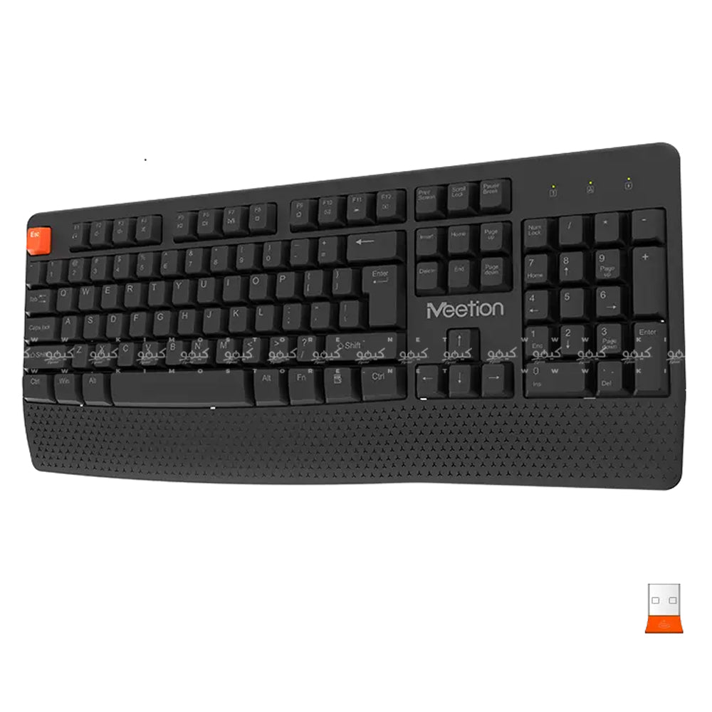 Meetion C4130 Wireless Keyboard + Mouse Combo English & Arabic - Black