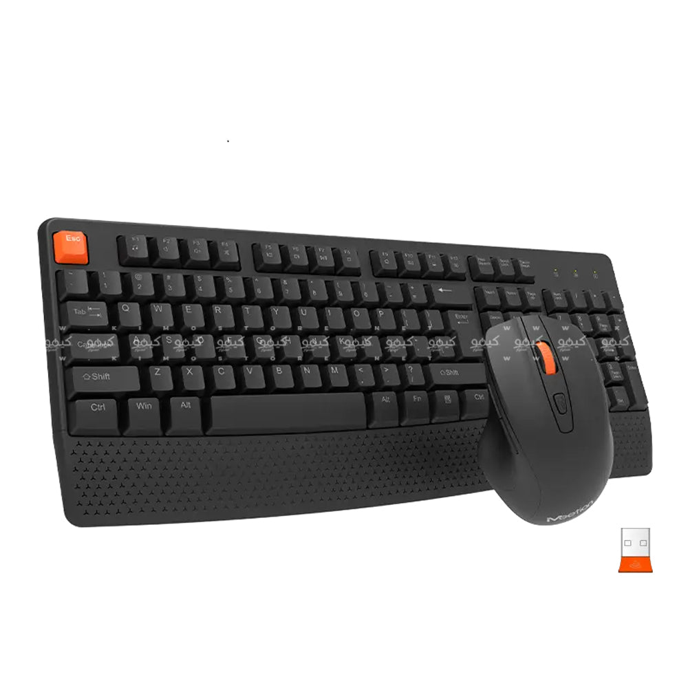 Meetion C4130 Wireless Keyboard + Mouse Combo English & Arabic - Black