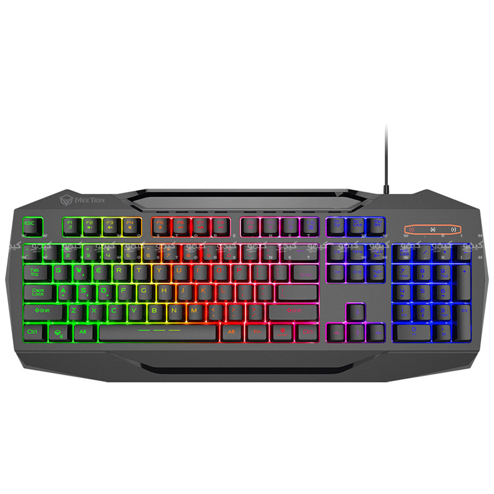 كيبورد + ماوس + ماوس باد + سماعة رأس ميشن سلكي رينبو جيمنج كومبو 4 في 1 إنجليزي وعربي C490