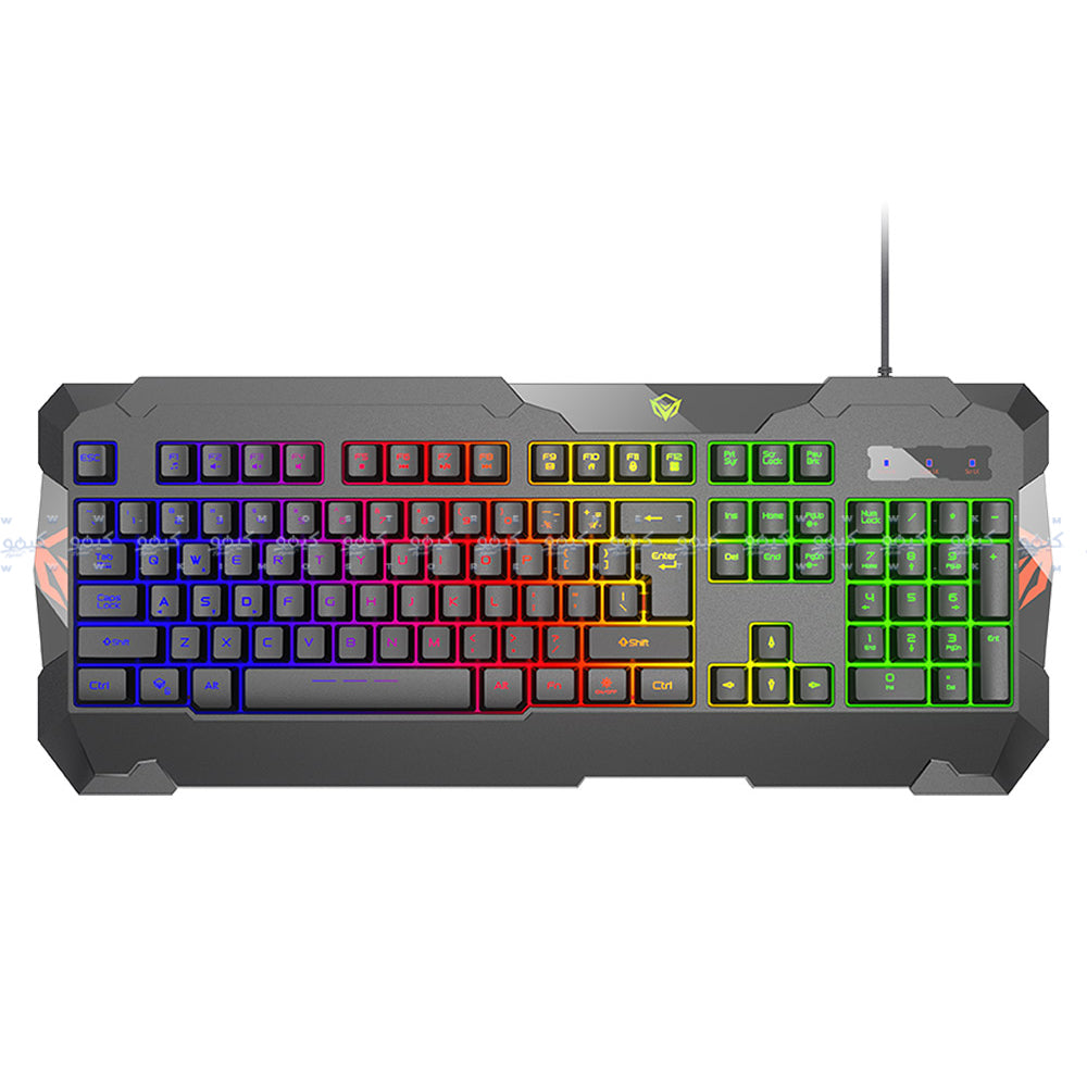 كيبورد + ماوس + ماوس باد + سماعة رأس ميشن سلكي رينبو جيمنج كومبو 4 في 1 إنجليزي وعربي C505