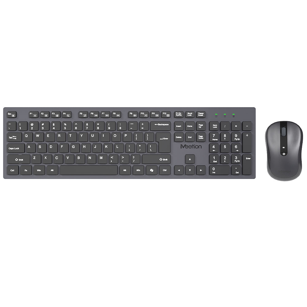 Meetion CW216 Silent Wireless Keyboard + Mouse Combo English & Arabic - Black