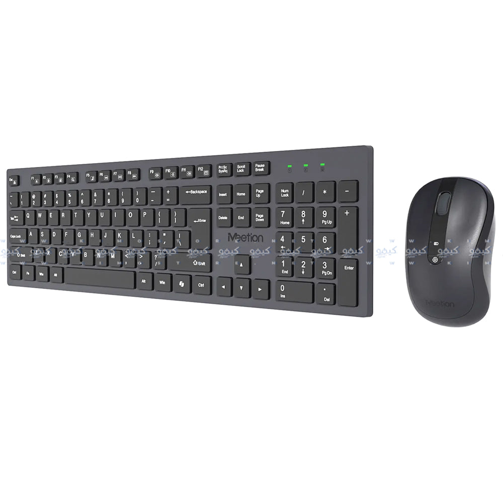 Meetion CW216 Silent Wireless Keyboard + Mouse Combo English & Arabic