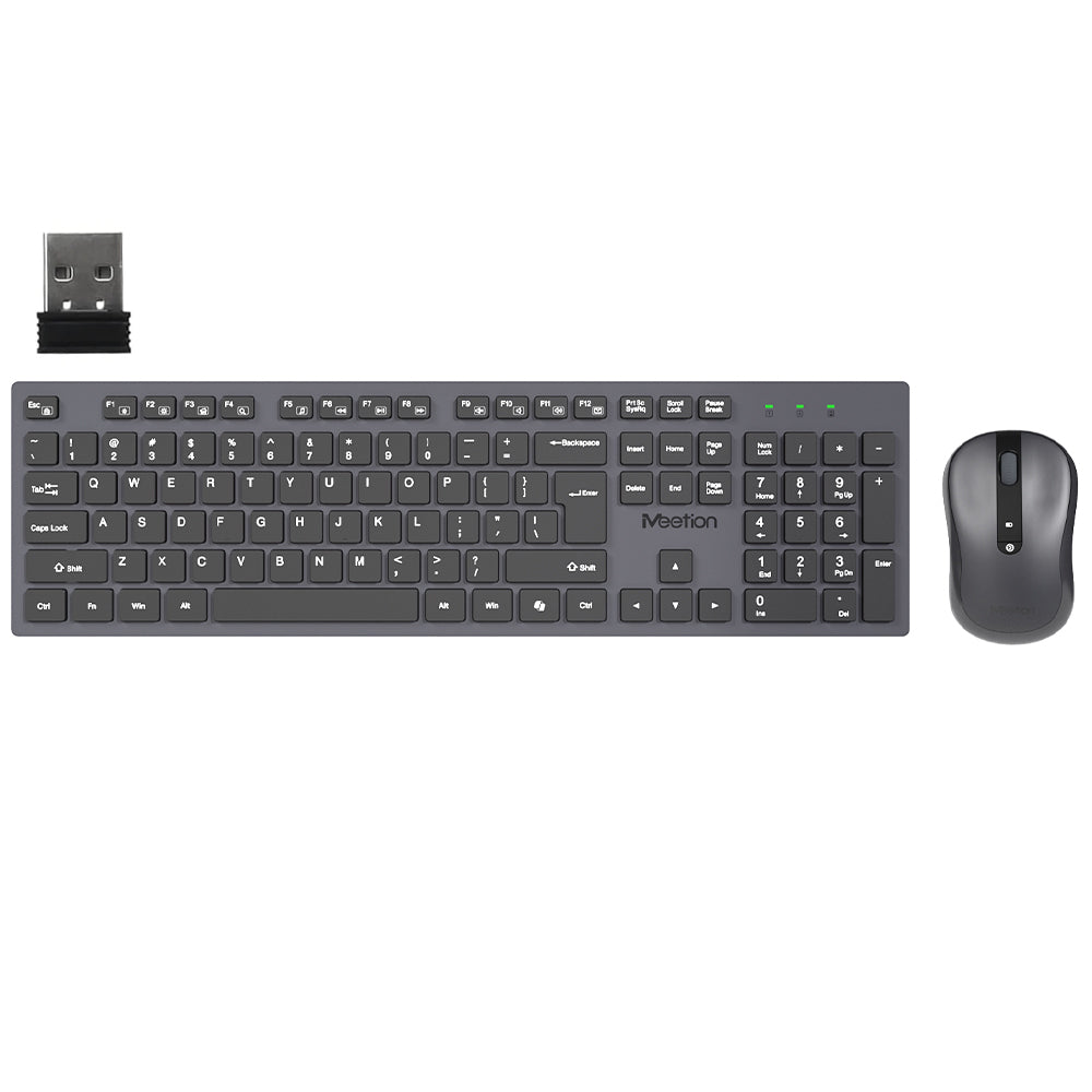 Meetion CW216 Silent Wireless Keyboard + Mouse Combo English & Arabic - Black