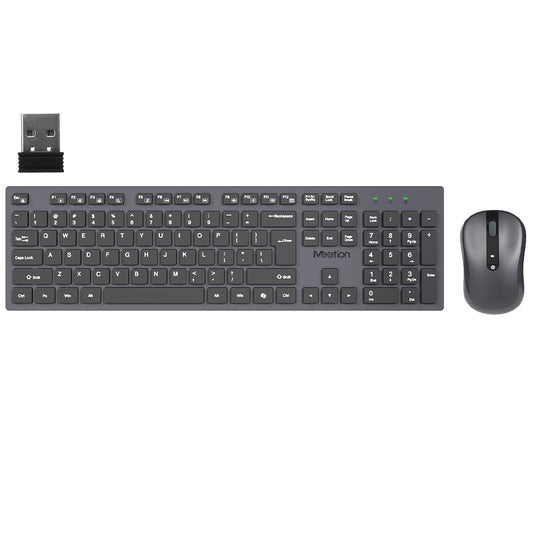 Meetion CW216 Silent Wireless Keyboard + Mouse Combo English & Arabic - Black