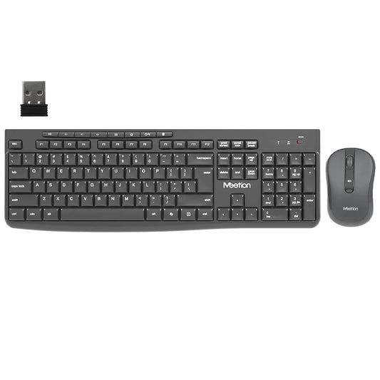 Meetion CW295 Silent Wireless Keyboard + Mouse Combo English & Arabic - Black
