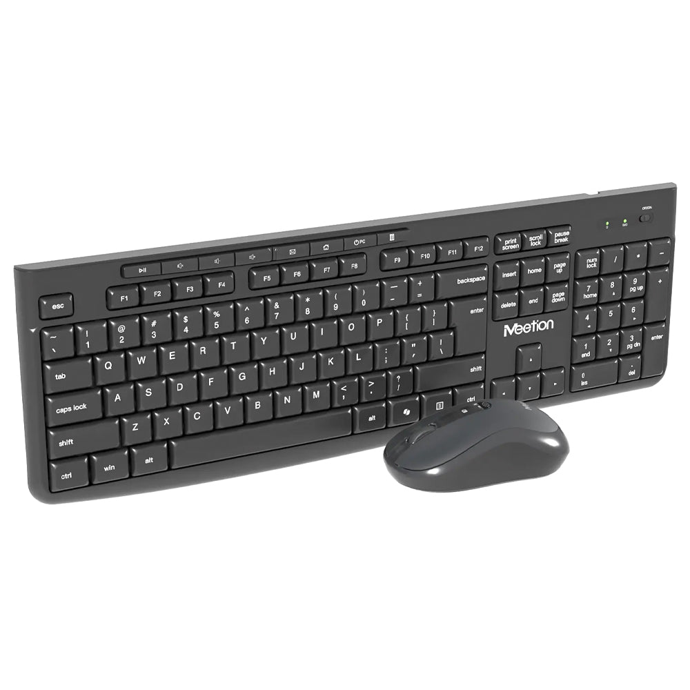 Meetion CW295 Silent Wireless Keyboard + Mouse Combo English & Arabic - Black