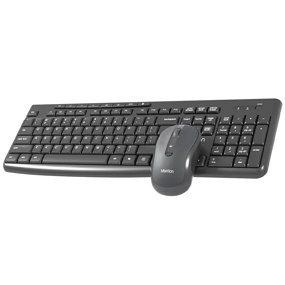 Meetion CW295 Silent Wireless Keyboard + Mouse Combo English & Arabic - Black
