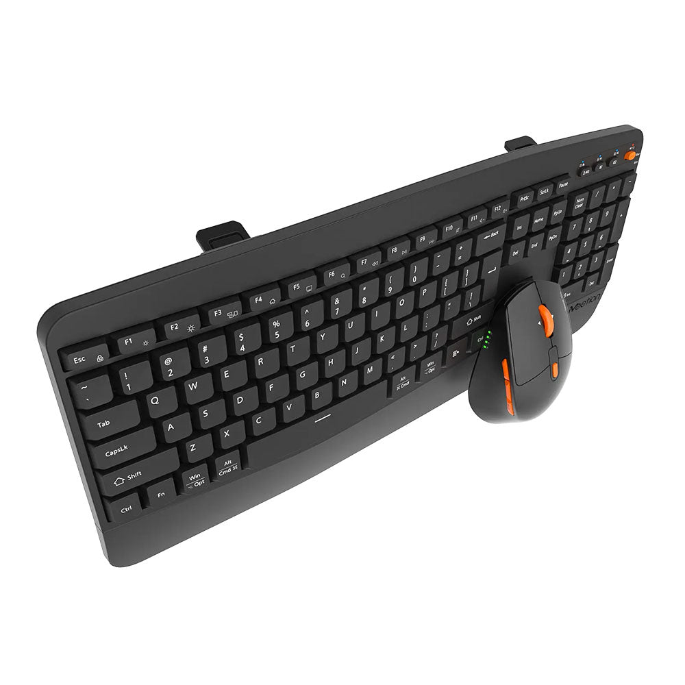 Meetion Director A2 Dual Mode Bluetooth Wireless Keyboard + Mouse Combo English & Arabic - Black