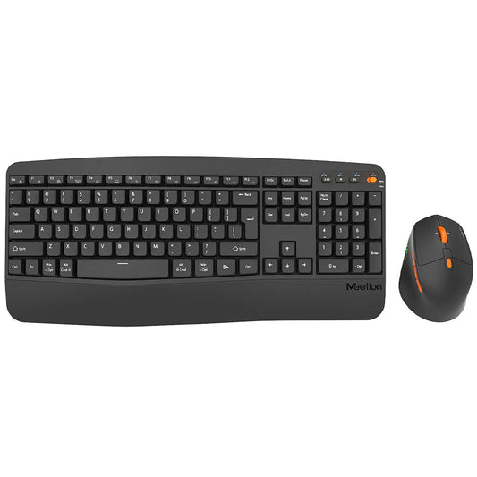 Meetion Director A2 Dual Mode Bluetooth Wireless Keyboard + Mouse Combo English & Arabic - Black