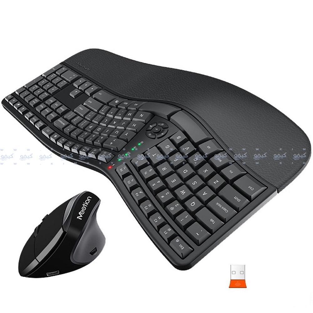 كيبورد + ماوس ميشن لاسلكي قابل للشحن كومبو إنجليزي وعربي Director C Ergonomic 