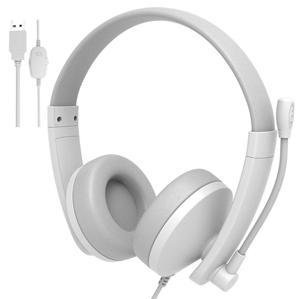 Meetion HP003U Headset With Noise-Cancelling Mic - White