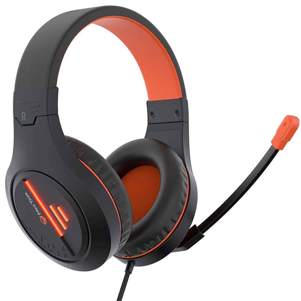 Meetion HP021 Stereo Gaming Headset Surround Sound With Noise-Cancelling Mic - Black x Orange