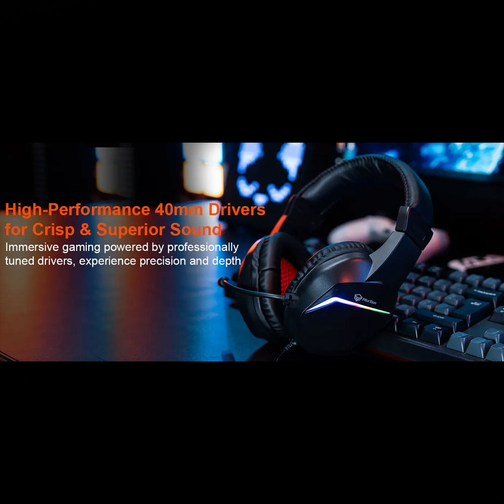 Meetion HP022 RGB Gaming Headset with Noise-Cancelling Mic - Black