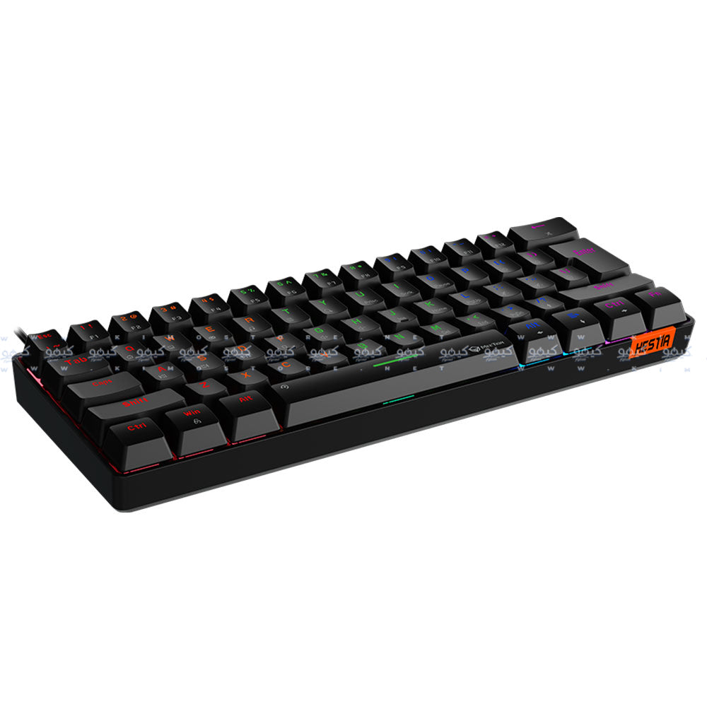 كيبورد ميشن سلكى رينبو جيمنج سويتش أزرق إنجليزى وعربي Hestia MK005