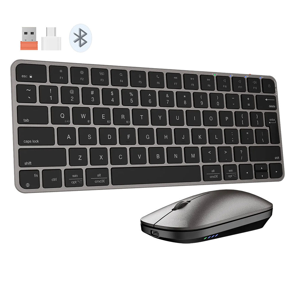 Meetion Ikey C210 Triple Mode Bluetooth Wireless & Wired Keyboard + Mouse Combo English & Arabic