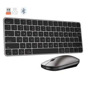 Meetion Ikey C210 Triple Mode Bluetooth Wireless & Wired Keyboard + Mouse Combo English & Arabic