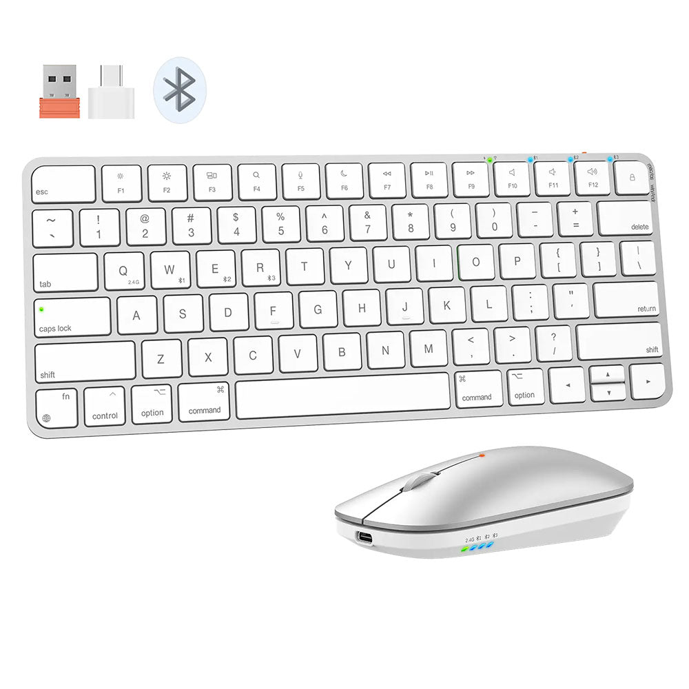 Meetion Ikey C210 Triple Mode Bluetooth Wireless & Wired Keyboard + Mouse Combo English & Arabic
