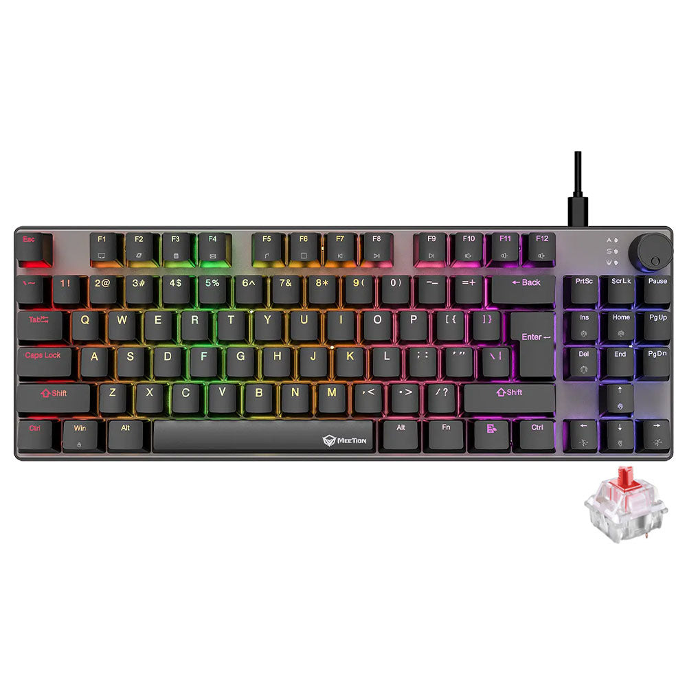 كيبورد ميشن سلكى سويتش أحمر RGB جيمنج إنجليزى وعربي MK008 Pro
