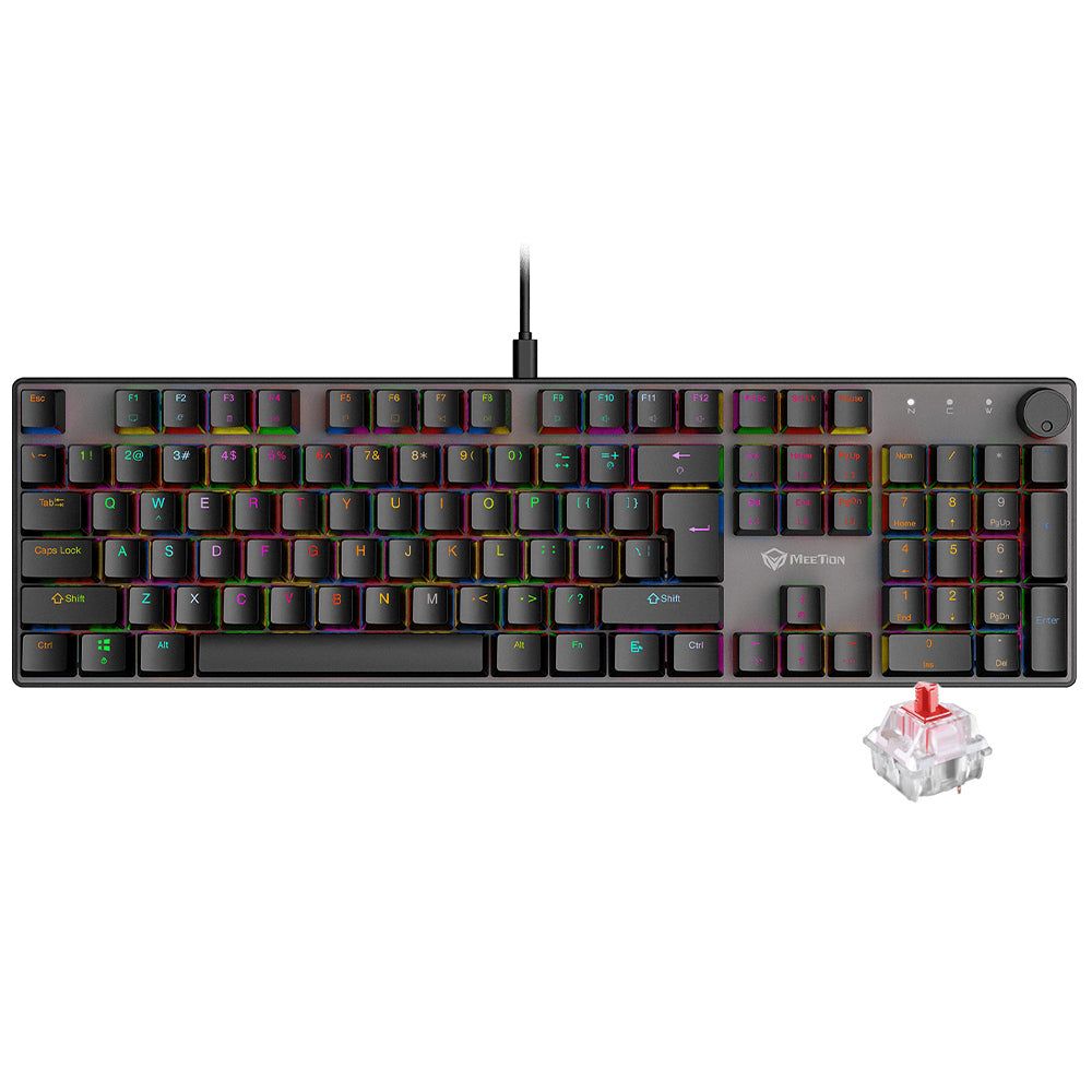 Meetion MK009 Pro Red Switch Wired RGB Gaming Keyboard English & Arabic