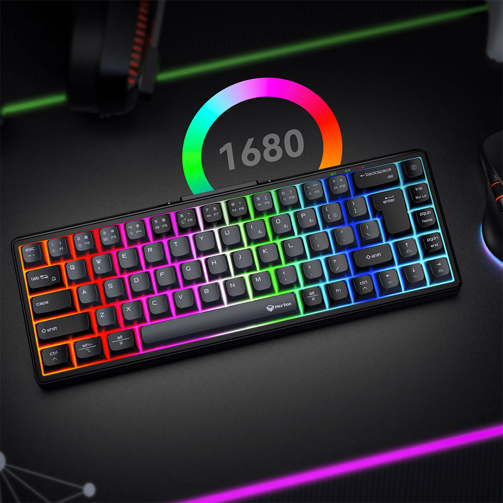 كيبورد ميشن سلكي و لاسلكي بلوتوث RGB جيمنج إنجليزي وعربي MK12 Triple-Mode
