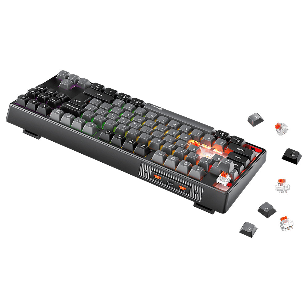 Meetion MK14 TKL Triple-Mode Rechargeable Bluetooth Wireless & Wired RGB Gaming Keyboard English & Arabic