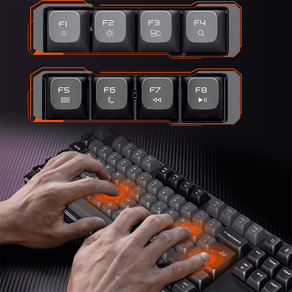 Meetion MK14 TKL Triple-Mode Rechargeable Bluetooth Wireless & Wired RGB Gaming Keyboard English & Arabic