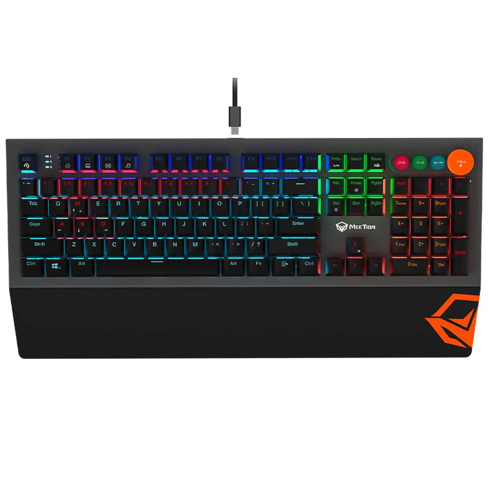 Meetion MK500 Blue Switch Wired Rainbow Gaming Keyboard English & Arabic
