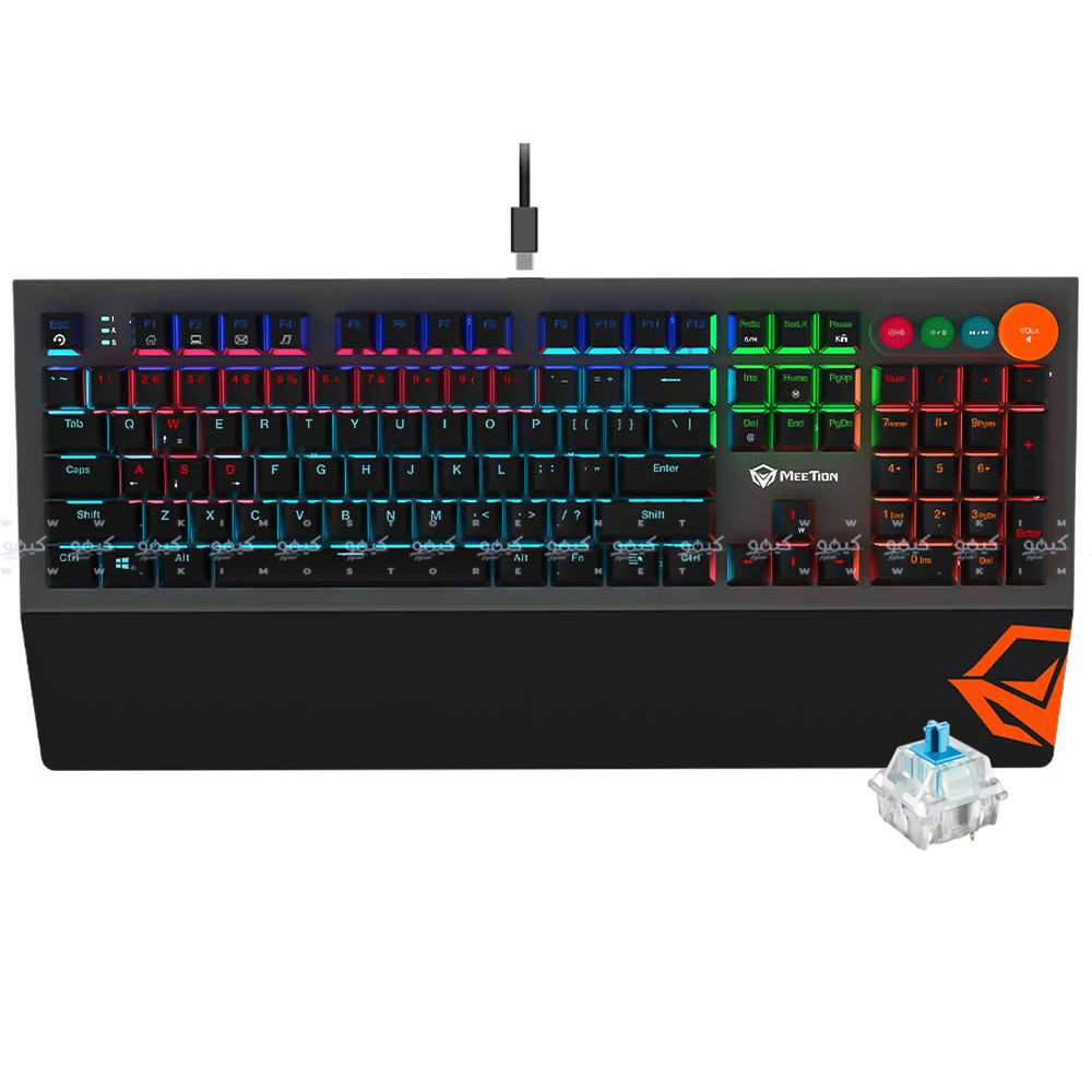 Meetion MK500 Blue Switch Wired Rainbow Gaming Keyboard English & Arabic