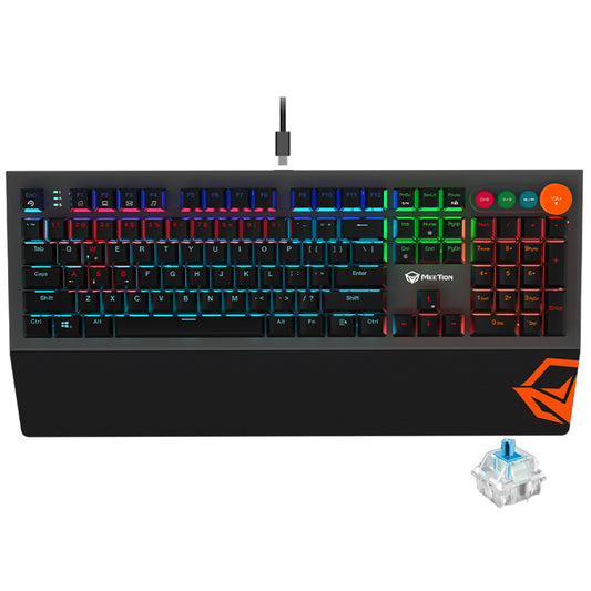 Meetion MK500 Blue Switch Wired Rainbow Gaming Keyboard English & Arabic