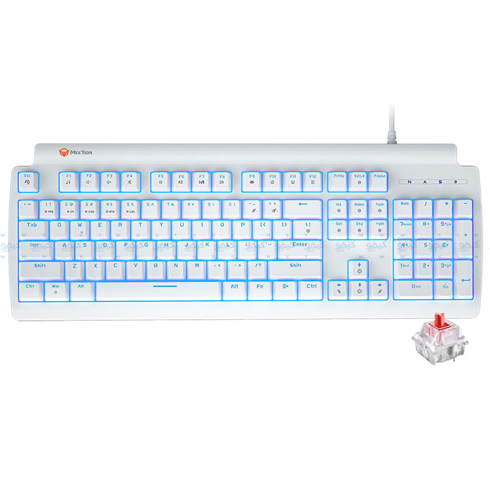 Meetion MK600RD Red Switch Wired Rainbow Gaming Keyboard 