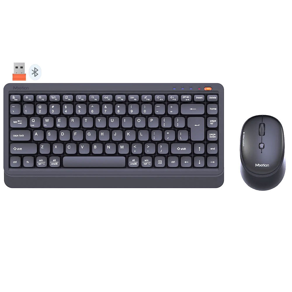 Meetion Mini 5000 Dual Mode Bluetooth Wireless Keyboard + Mouse Combo English & Arabic - Black