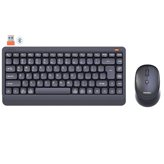 Meetion Mini 5000 Dual Mode Bluetooth Wireless Keyboard + Mouse Combo English & Arabic - Black