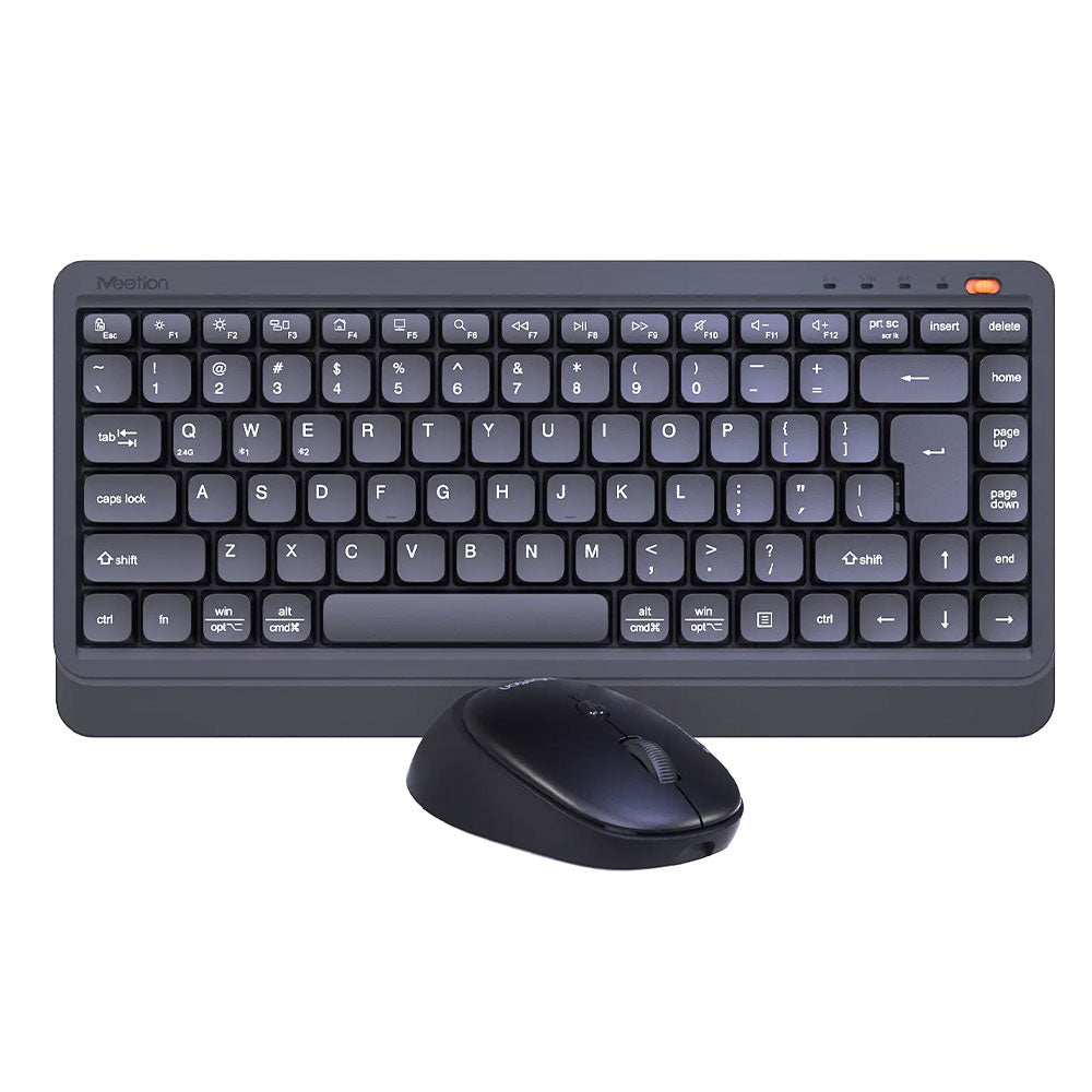 Meetion Mini 5000 Dual Mode Bluetooth Wireless Keyboard + Mouse Combo English & Arabic - Black