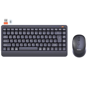 Meetion Mini 5000 Dual Mode Bluetooth Wireless Keyboard + Mouse Combo English & Arabic - Black