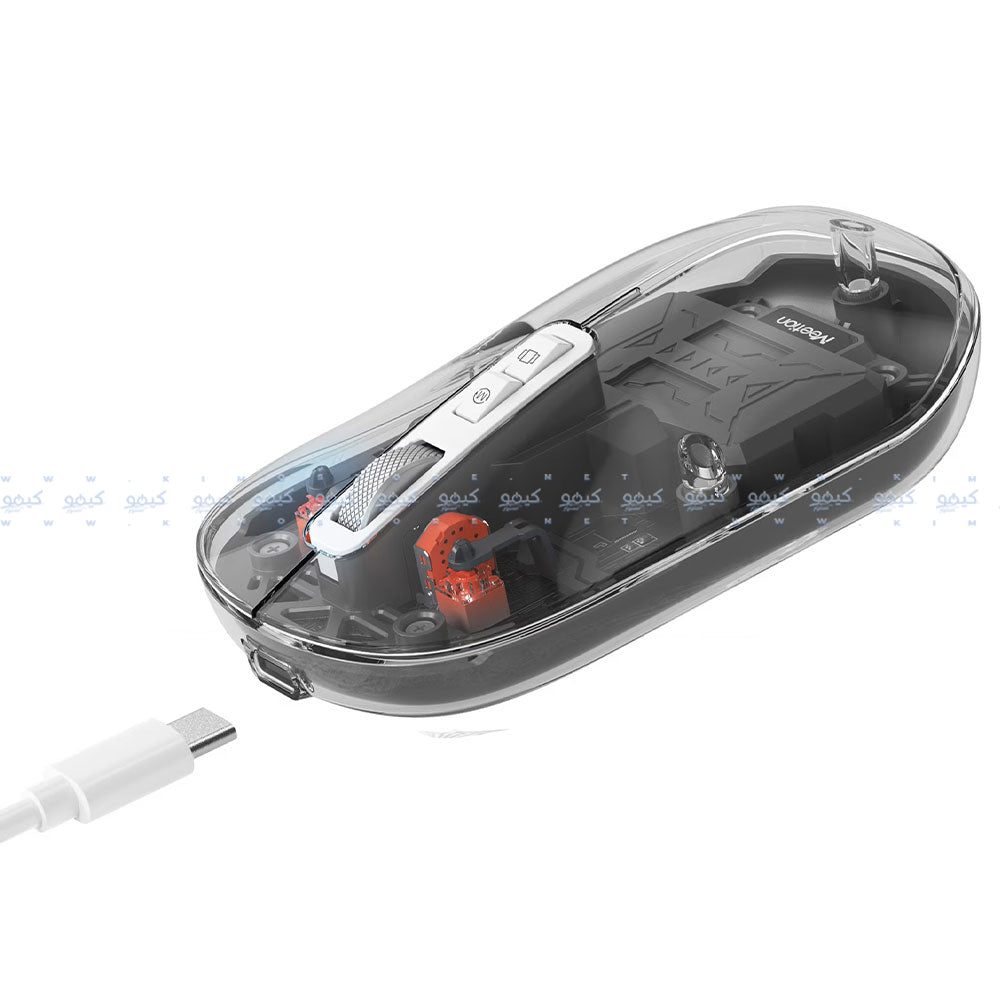 ماوس ميشن لاسلكي بلوتوث قابل للشحن 2400 نقطة في البوصة BTM005 - اسود شفاف