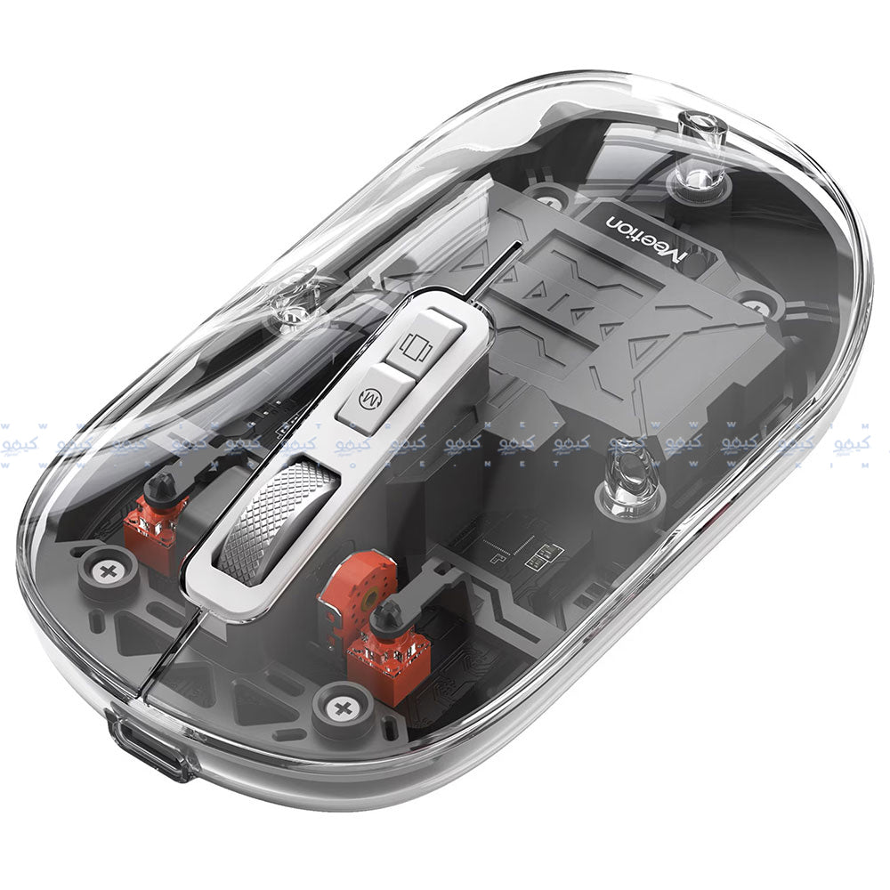 ماوس ميشن لاسلكي بلوتوث قابل للشحن 2400 نقطة في البوصة BTM005 - اسود شفاف