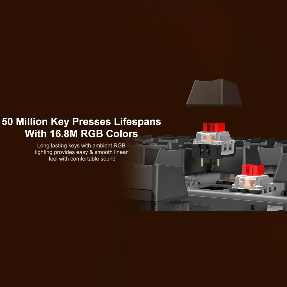 كيبورد ميشن سلكى RGB جيمنج إنجليزى وعربي MK008 Pro