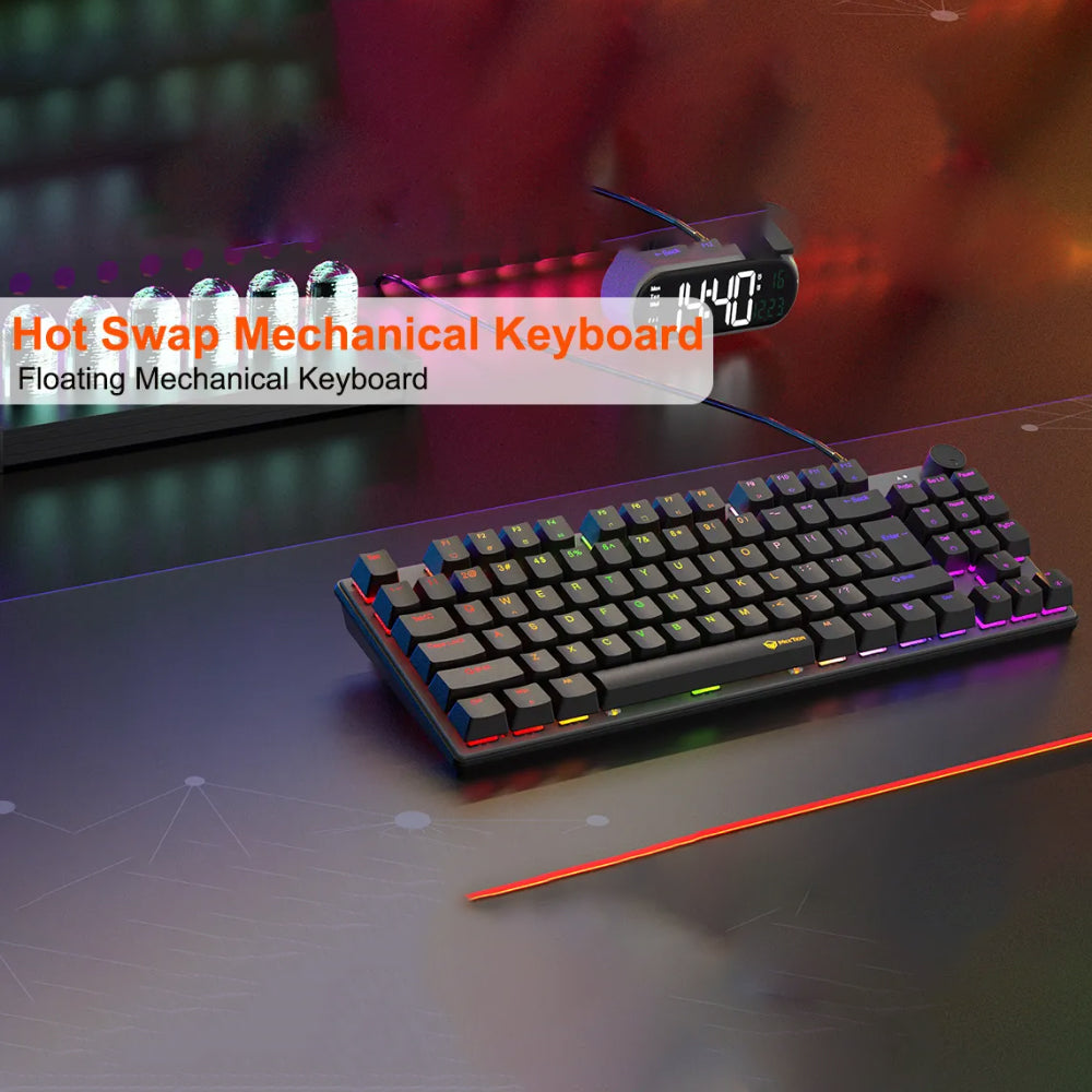 كيبورد ميشن سلكى سويتش أحمر RGB جيمنج إنجليزى وعربي MK008 Pro