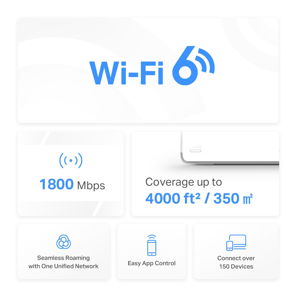 Mercusys Halo H70X AX1800 Whole Home Mesh Wi-Fi System 1800Mbps (2 Pack)