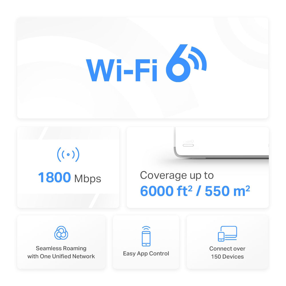 Mercusys Halo H70X AX1800 Whole Home Mesh Wi-Fi System 1800Mbps (3 Pack)
