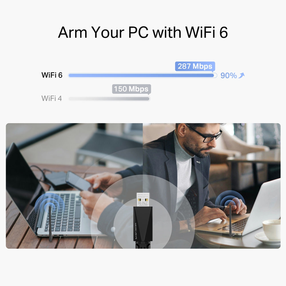 Mercusys MA14H AX300 Wireless USB Adapter With Antenna 300Mbps