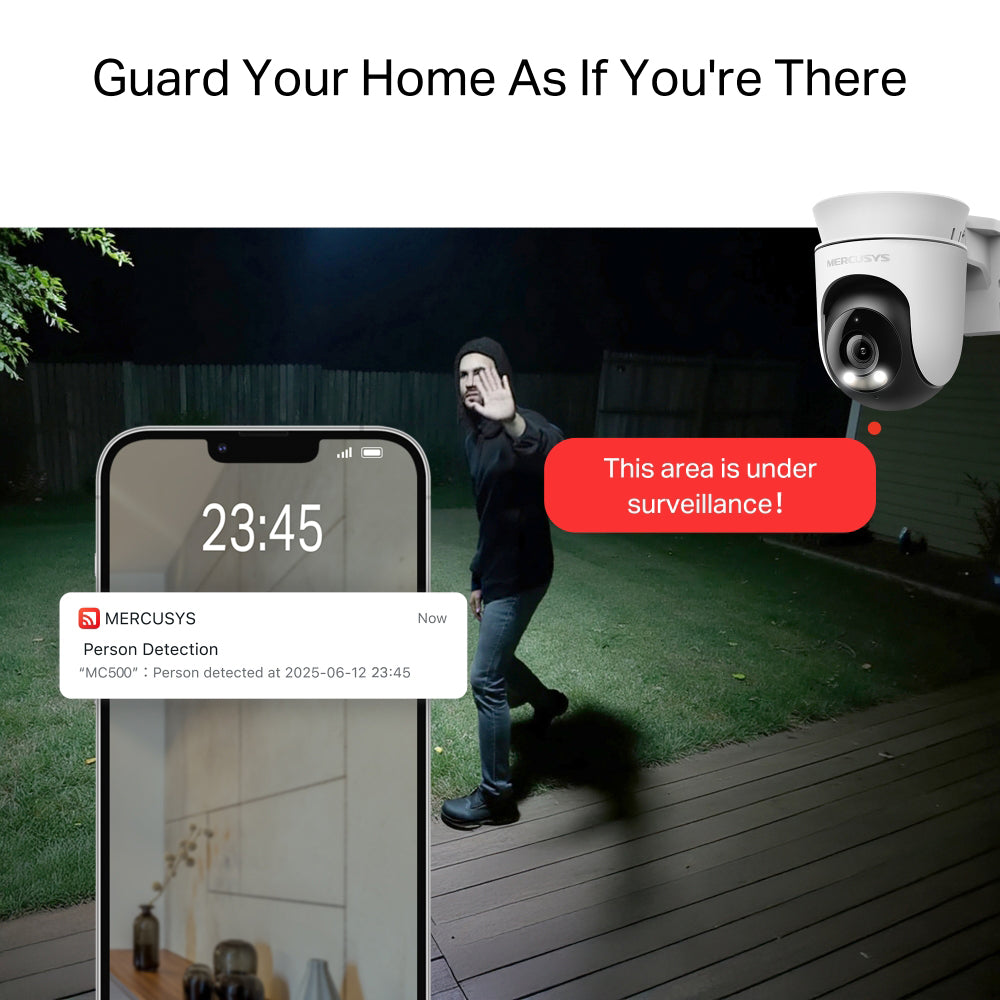 كاميرا مراقبة ميركوسيس خارجية واي فاي إمالة و دوران 2 ميجابكسل 4 ملم MC500 (ميكروفون)