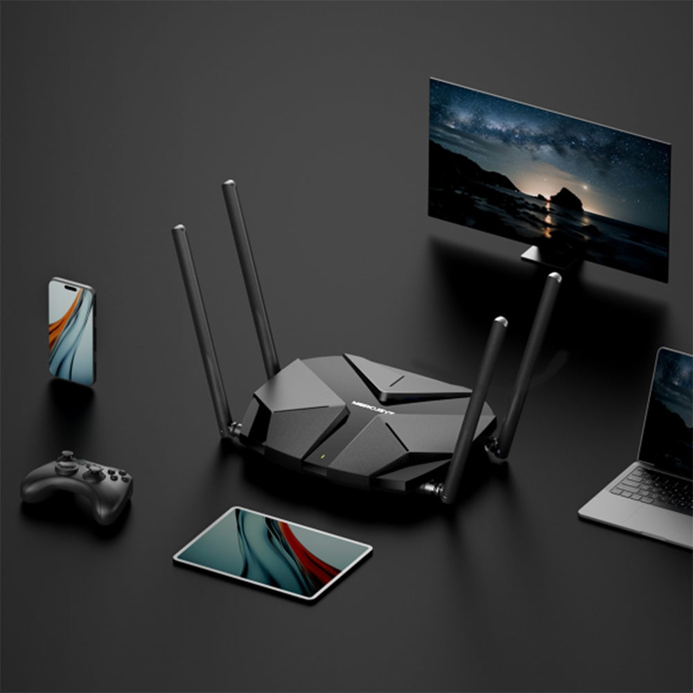 راوتر ميركوسيس واي فاي 6 ثنائي النطاق 4 منافذ 2 انتينا 300 ميجابت MR85X AX3000