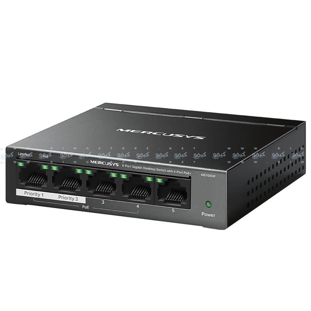 Mercusys MS105GP Unmanaged Desktop Switch 4 Ports PoE 10/100/1000Mbps + 1 Port 10/100/1000Mbps