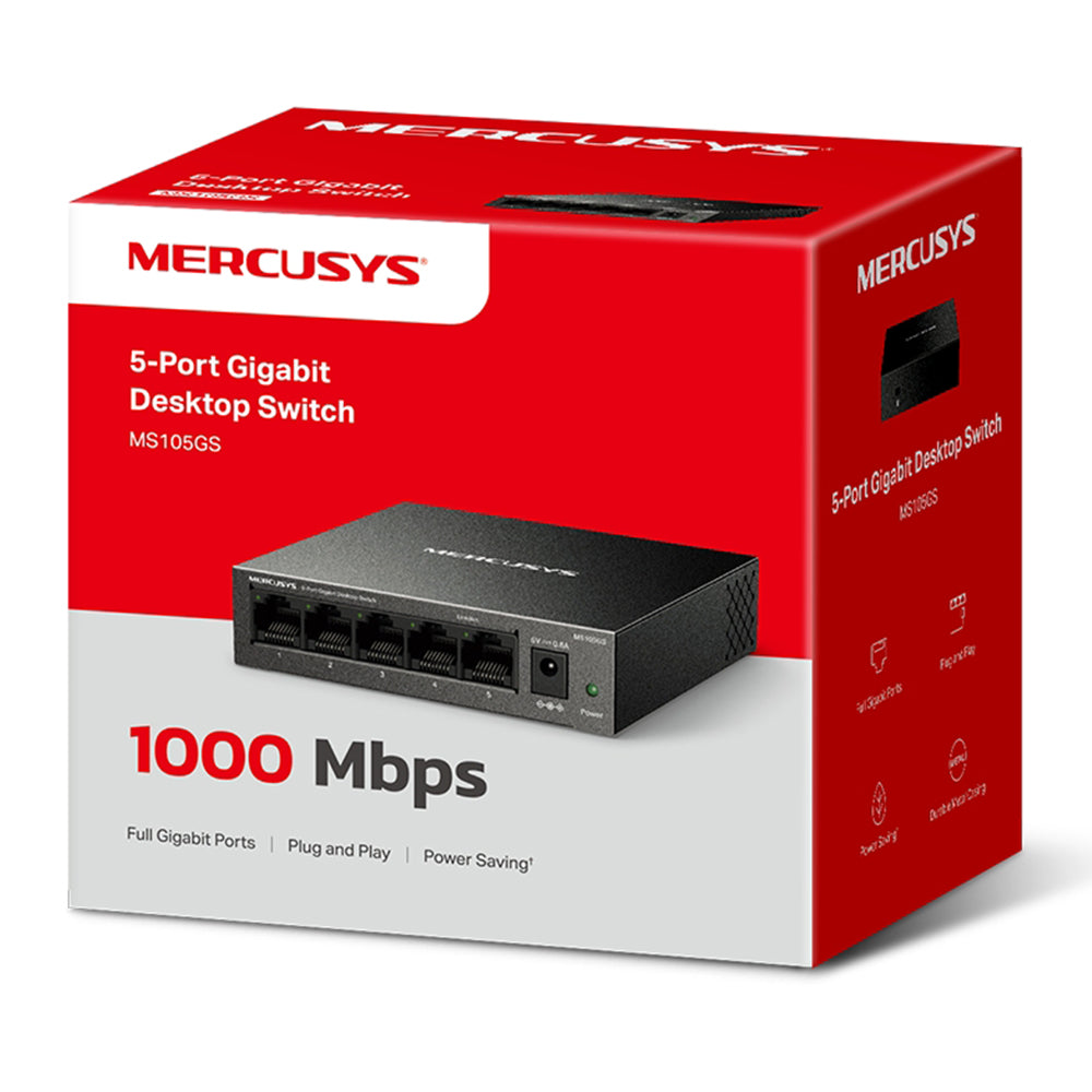 سويتش ميركوسيس 5 منافذ 10/100/1000 ميجابت في الثانية Unmanaged Desktop MS105GS